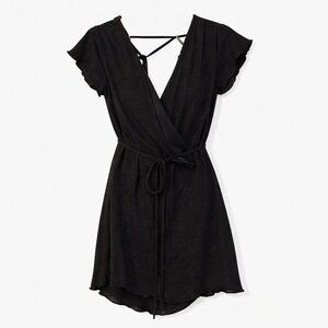 *H&M Black Wrap Dress with Tie Waist size M